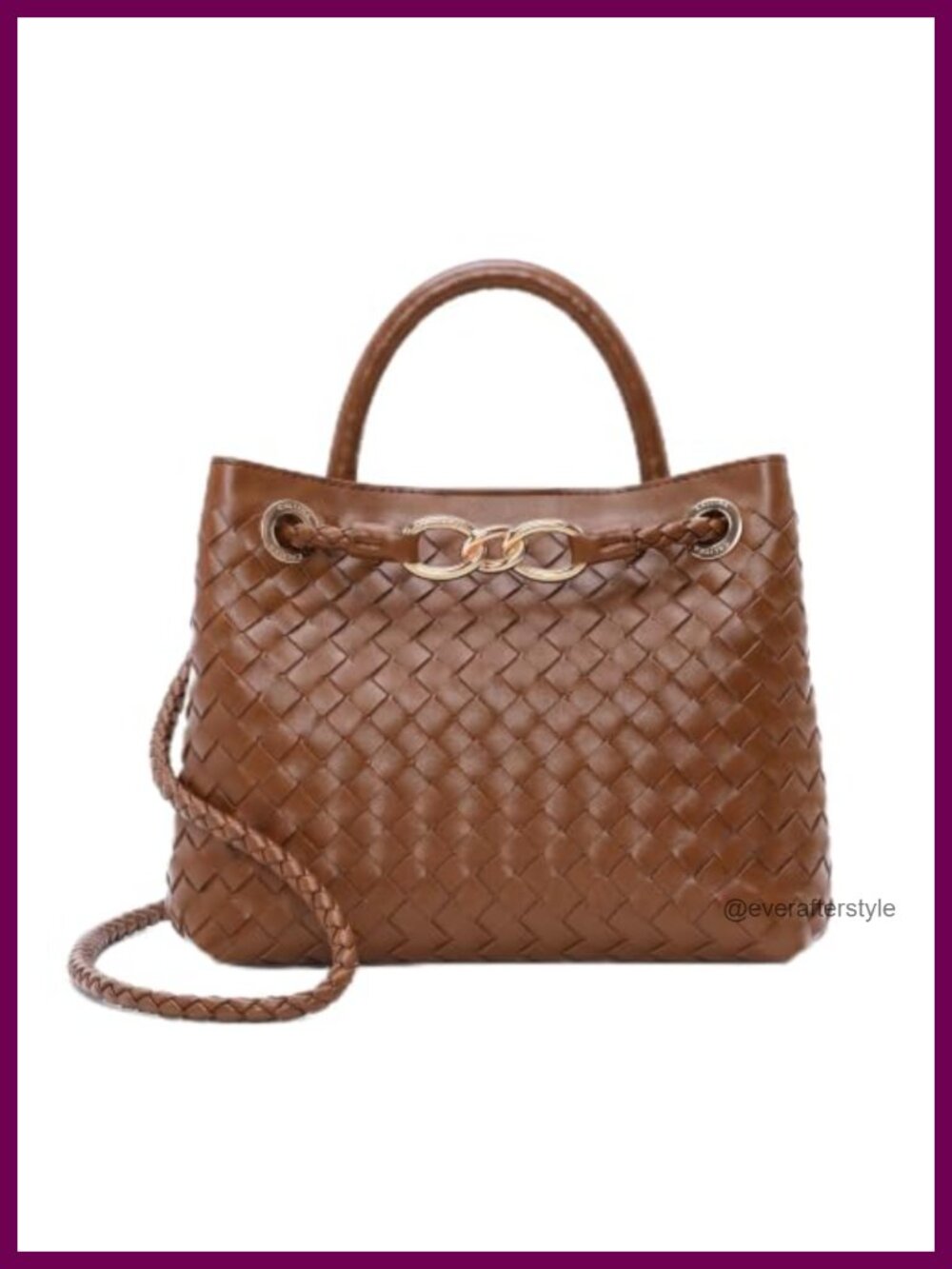 Woven Tote Bag for Women PU Leather Satchel Shoulder Handbag